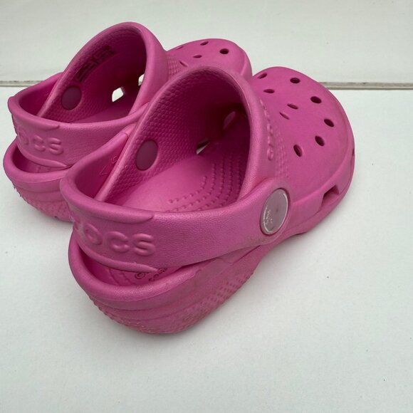 Crocs Kids Classic Clog Pink Slip-On Sandals Size C8 - Picture 7 of 9